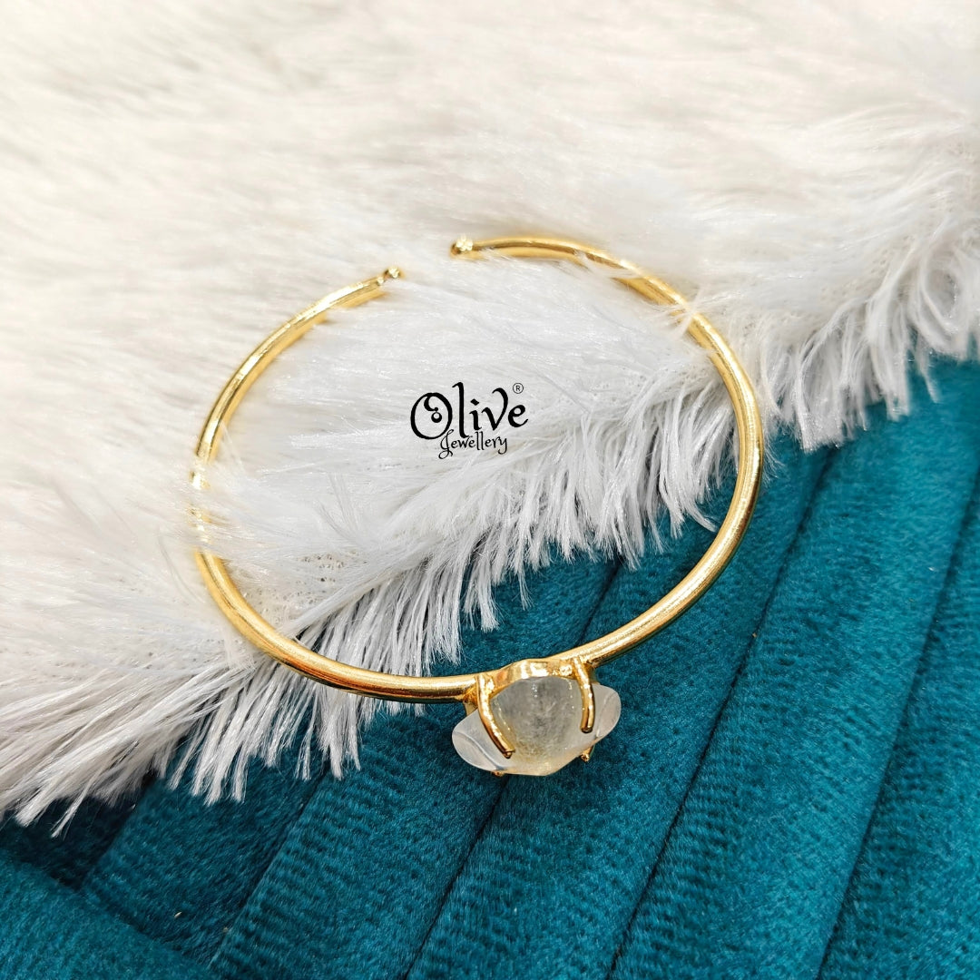 Natural Stone Kada - Claw Fitting - Full Finished - Square Shape