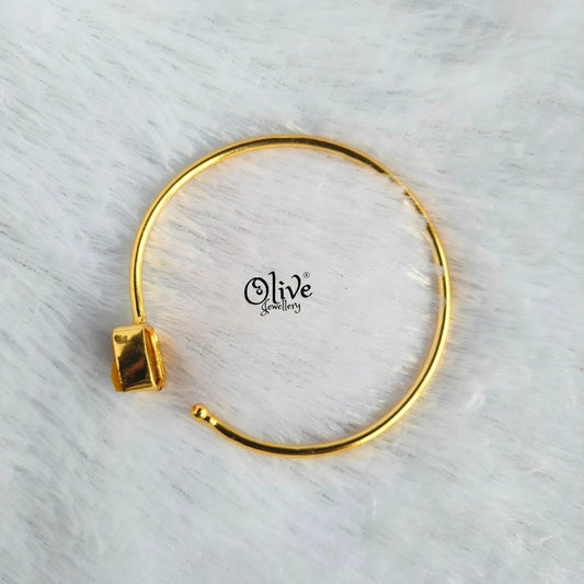 Natural Stone Kada - Collet Fitting - Single Stone - Rough Shape