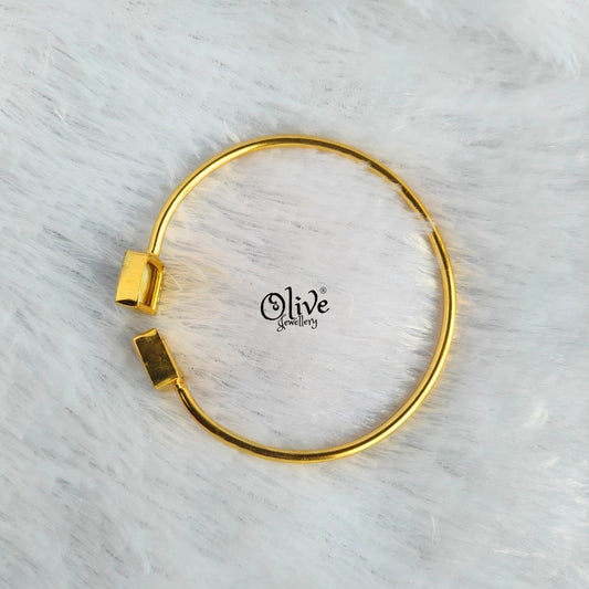 Natural Stone Kada - Collect Fitting - Double Stone - Square Shape