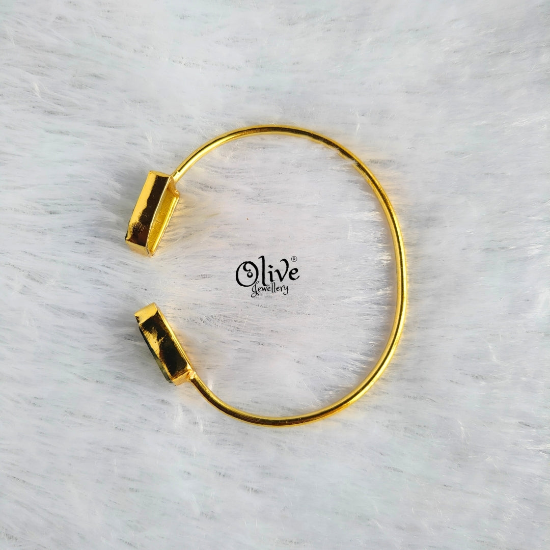 Natural Stone Kada - Collect Fitting - Double Stone - Rough Shape