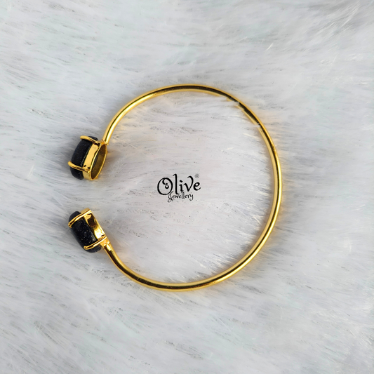 Natural Stone Kada - Claw Fitting - Double Stone - Full Finished