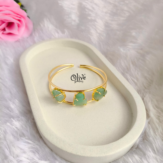 Natural Stones Kada - Collet Fitting -  Rough Shape - Tribal Stone