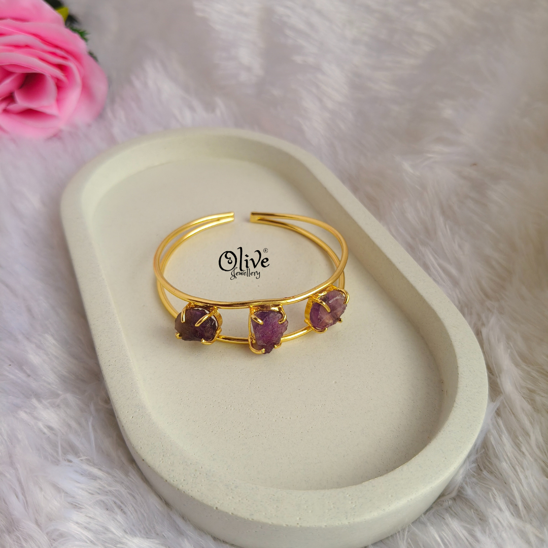 Natural Stones Kada - Collet Fitting - Rough Shape - Tribal Stone