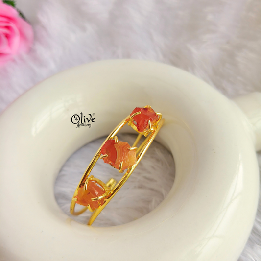 Natural Stones Kada - Collet Fitting -  Rough Shape - Tribal Stone