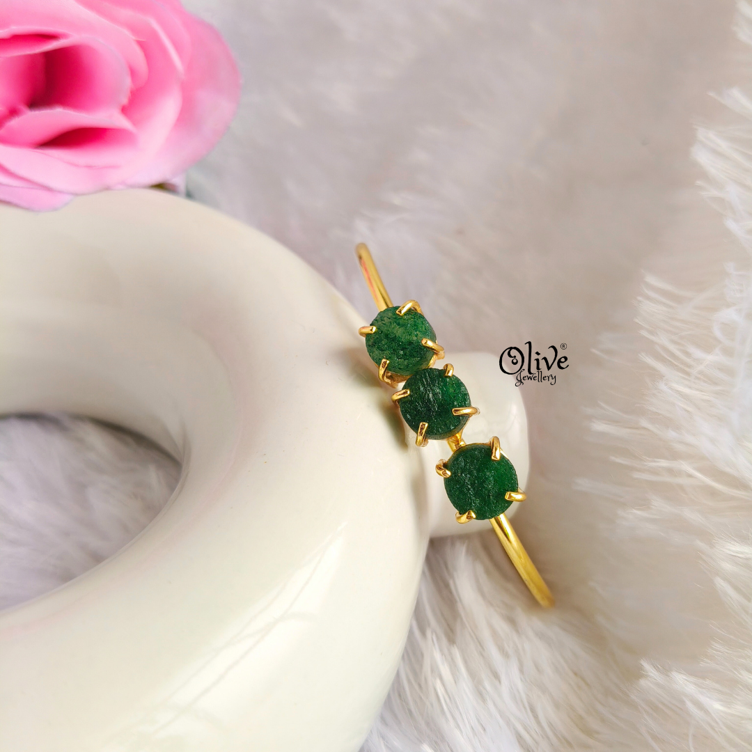 Natural Stones Kada - Collet Fitting - Tribal Stone