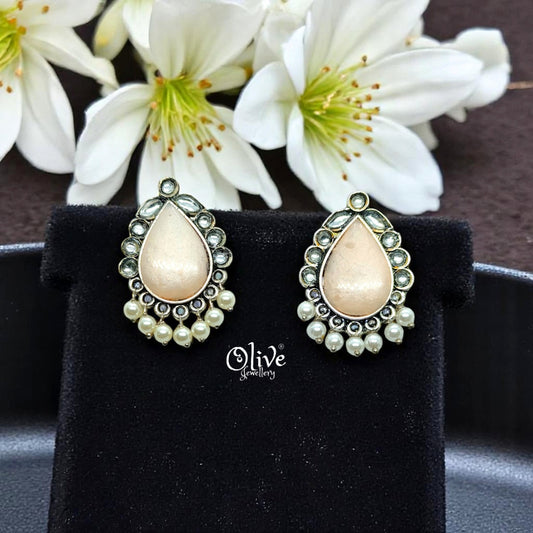 Oxidized Earrings - 96 (Silver Shade)