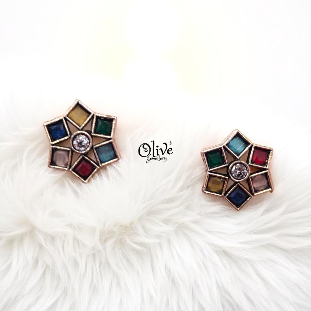 Oxidized Earrings - 174