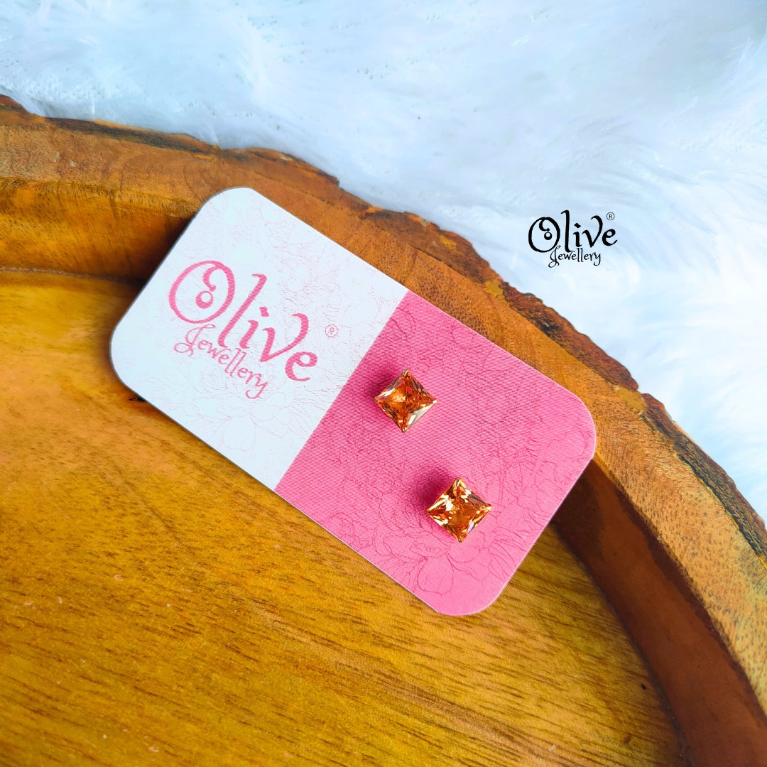 Single Stone Studs Earrings - 9