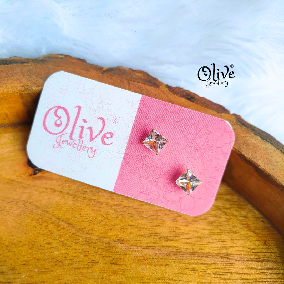 Single Stone Studs Earrings - 9