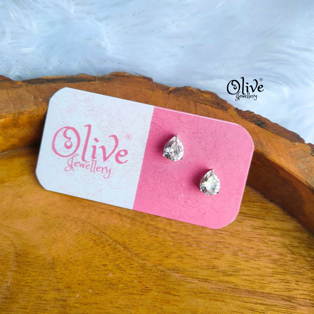 Single Stone Studs Earrings - 14