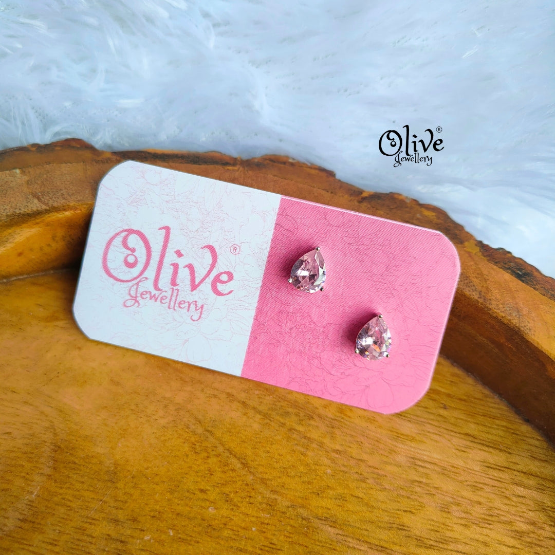 Single Stone Studs Earrings - 14
