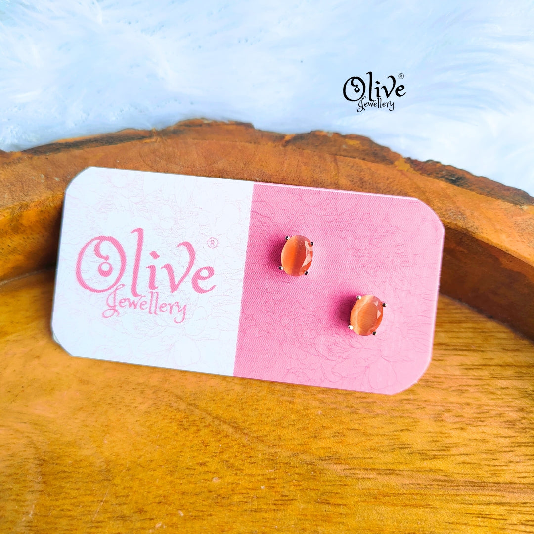 Single Stone Studs Earrings - 20