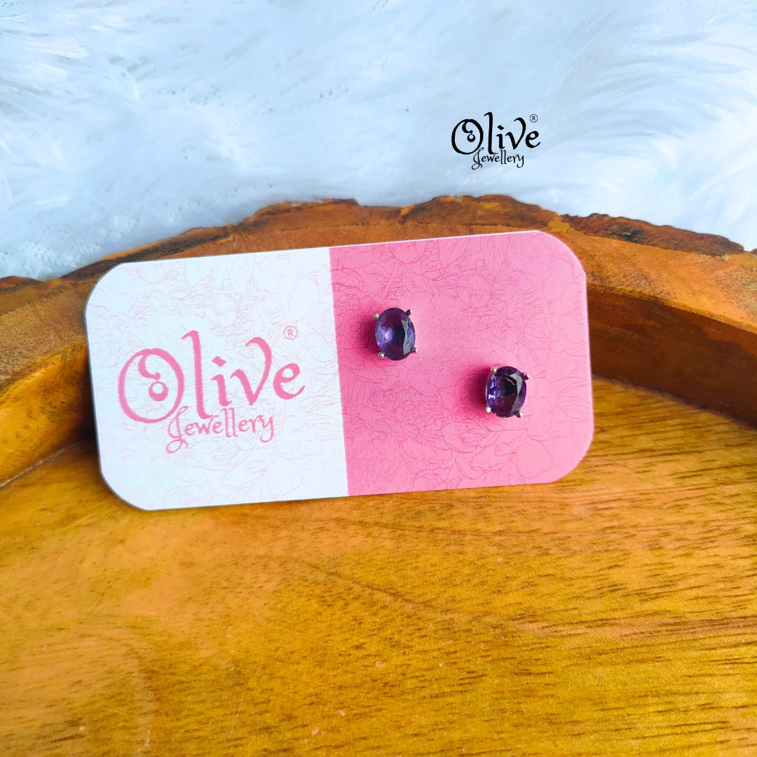 Single Stone Studs Earrings - 20