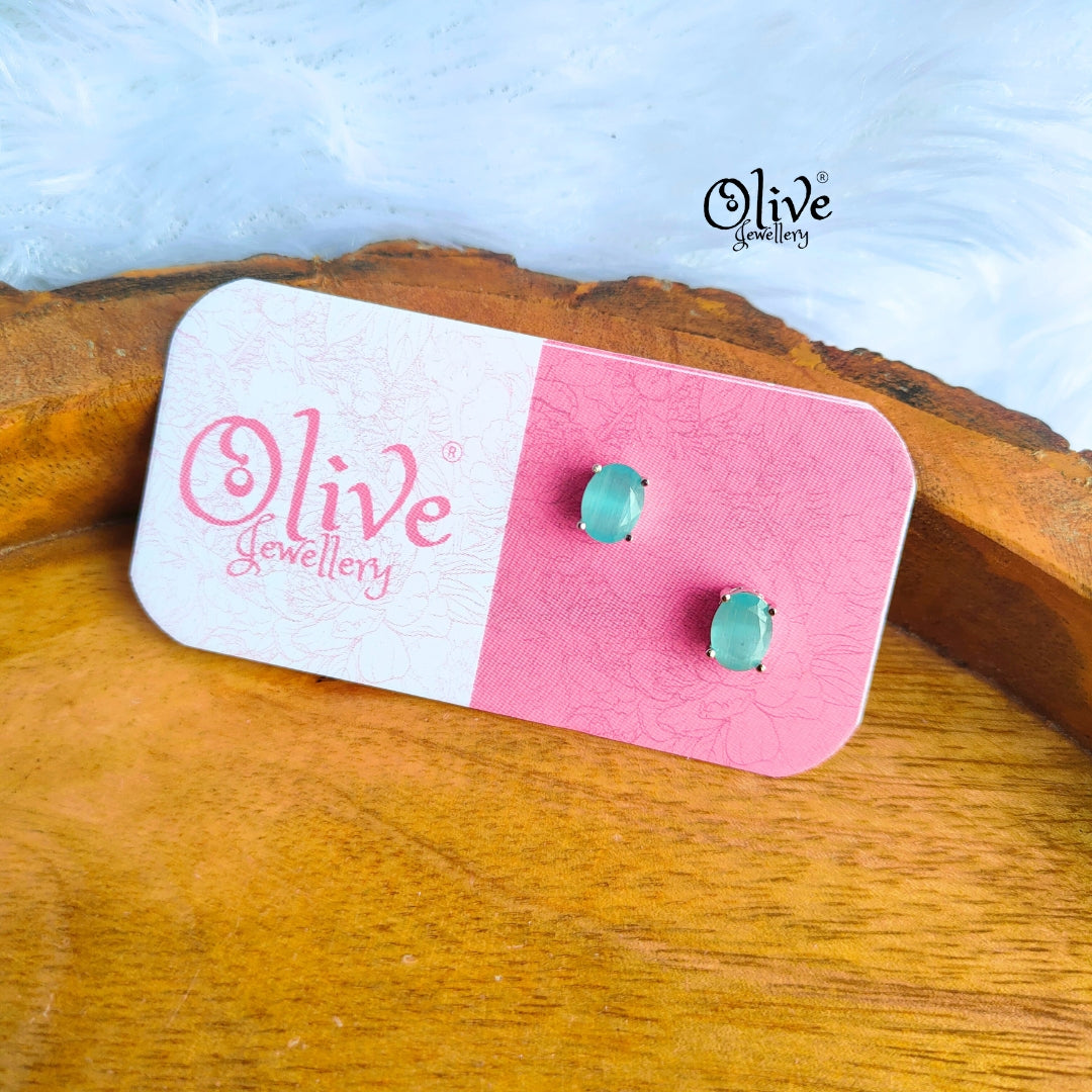 Single Stone Studs Earrings - 20