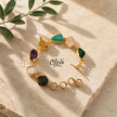Natural Stone Bracelet - Collet Fitting - Seven Stones - 062
