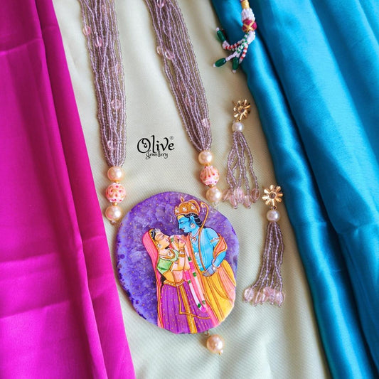 Natural Stone Tanjore Pendant -969
