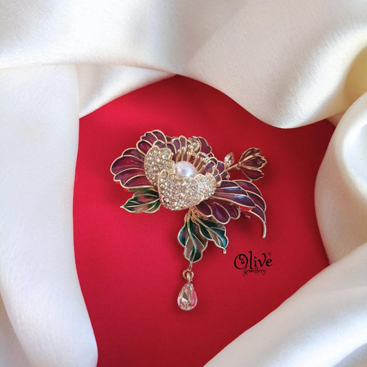 Lavender Flower Brooch-763