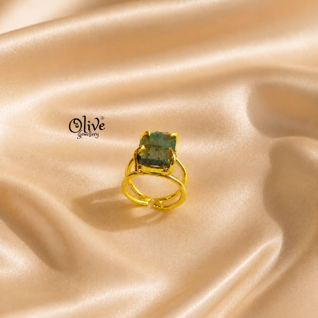 Natural Stones Finger Rings - Claw Fitting - Big Rough Shape -0199