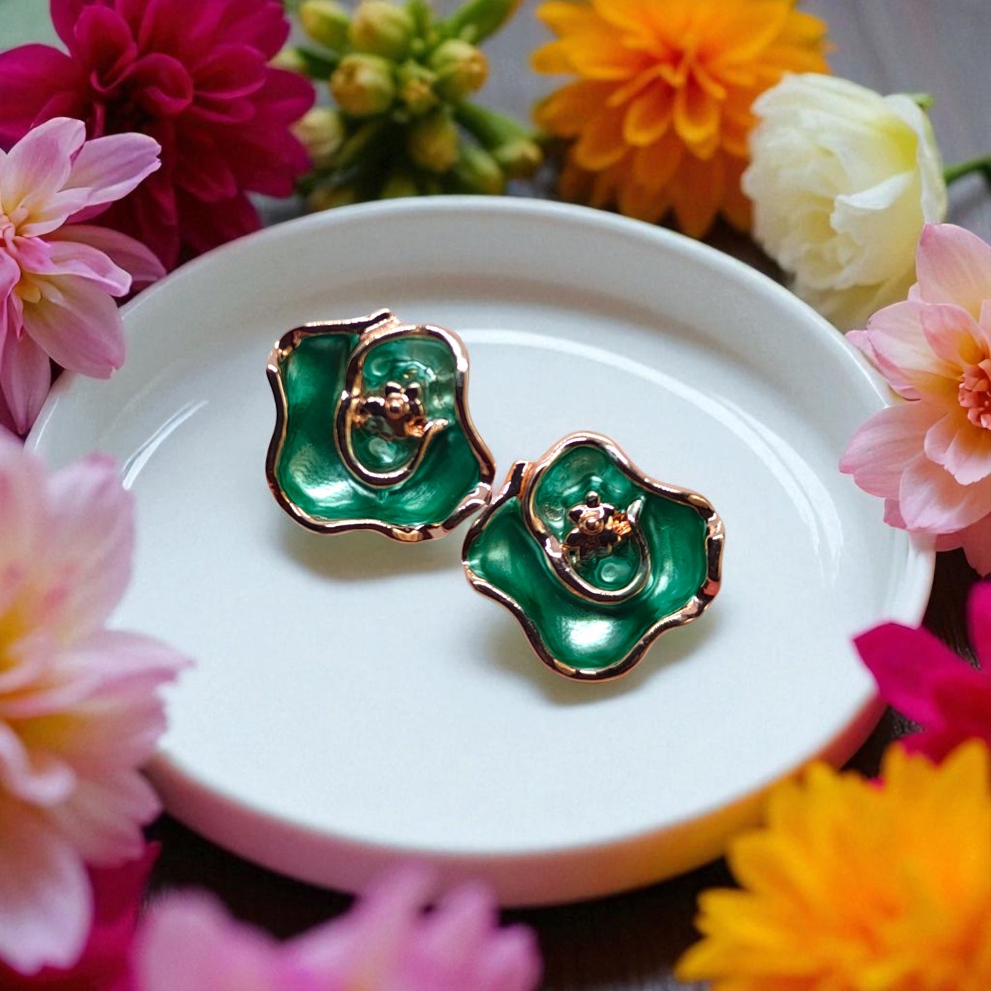 Enamel Earrings - 946