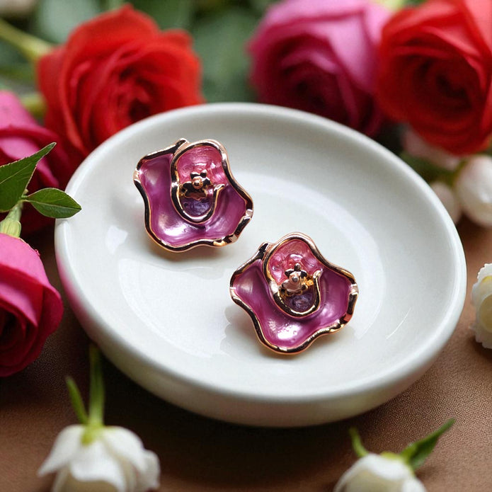 Enamel Earrings - 946