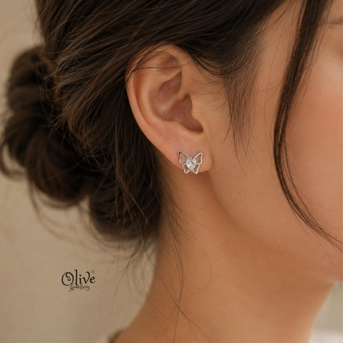 92.5 Silver  Butterfly Studs