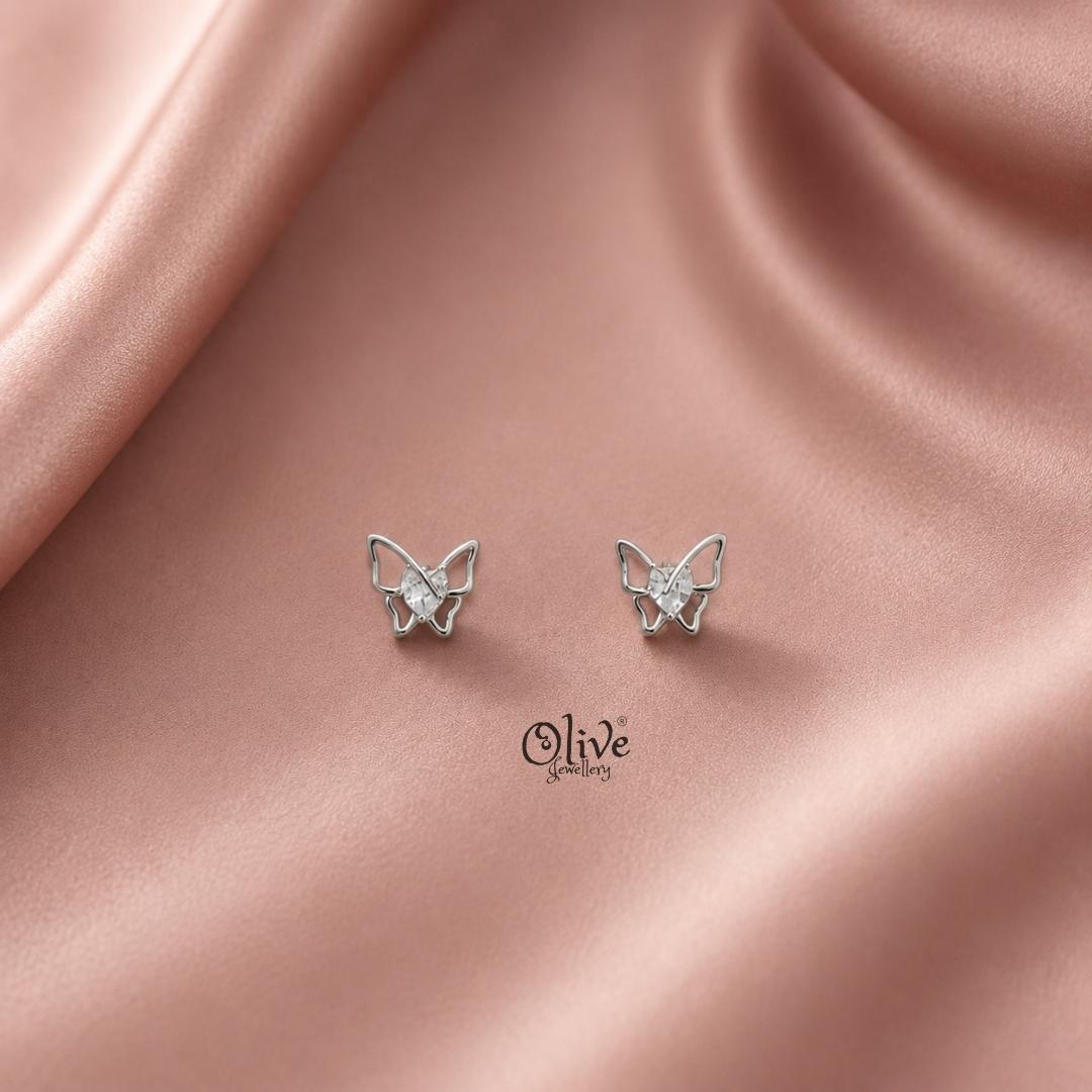 92.5 Silver  Butterfly Studs