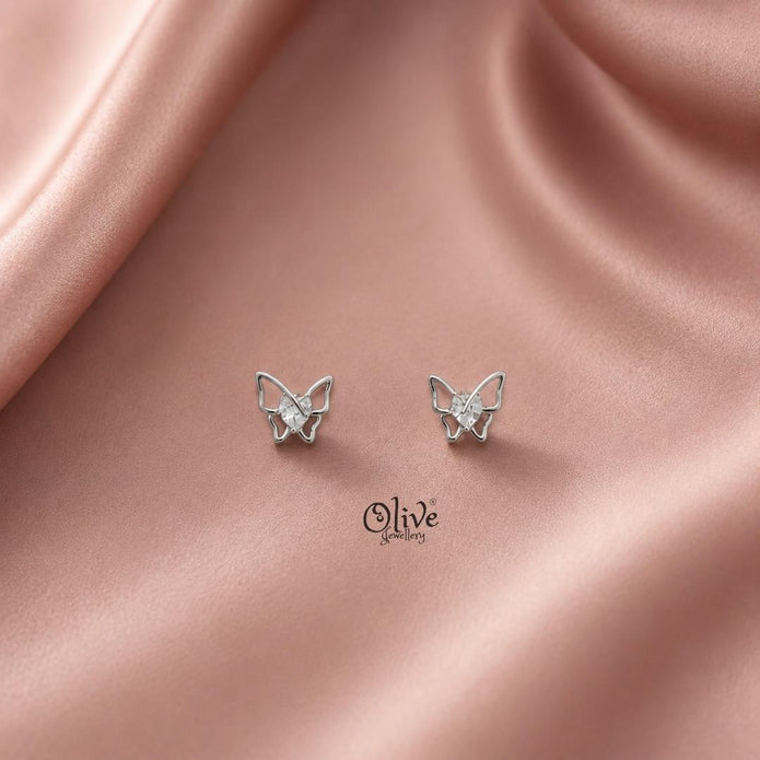 92.5 Silver  Butterfly Studs