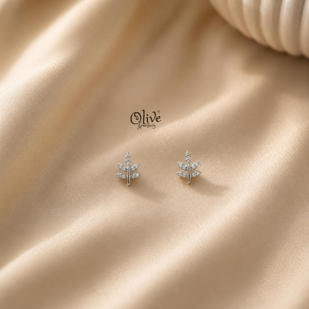 92.5 Silver Leaf  Studs