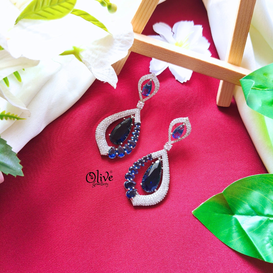 AD Earrings Blue Drop-0019