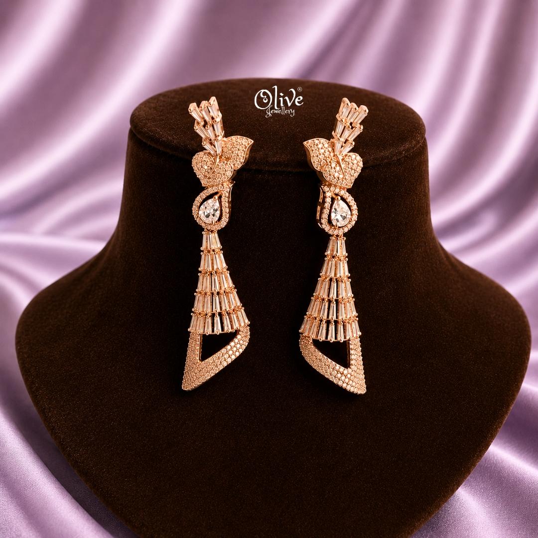 AD Earrings-127-(Rose Gold)