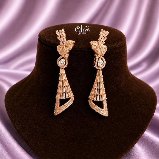 AD Earrings-127-(Rose Gold)