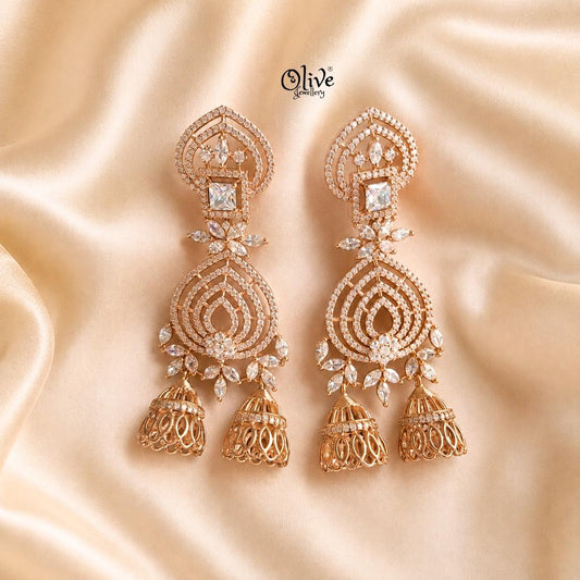 AD Earrings-130-(Rose Gold)