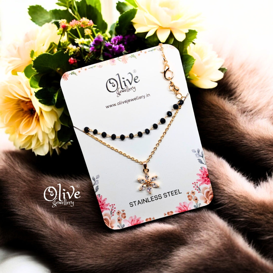 SS Black Beads Chain - 4
