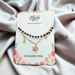 SS Black Beads Chain - 58( Rose Gold Shade )