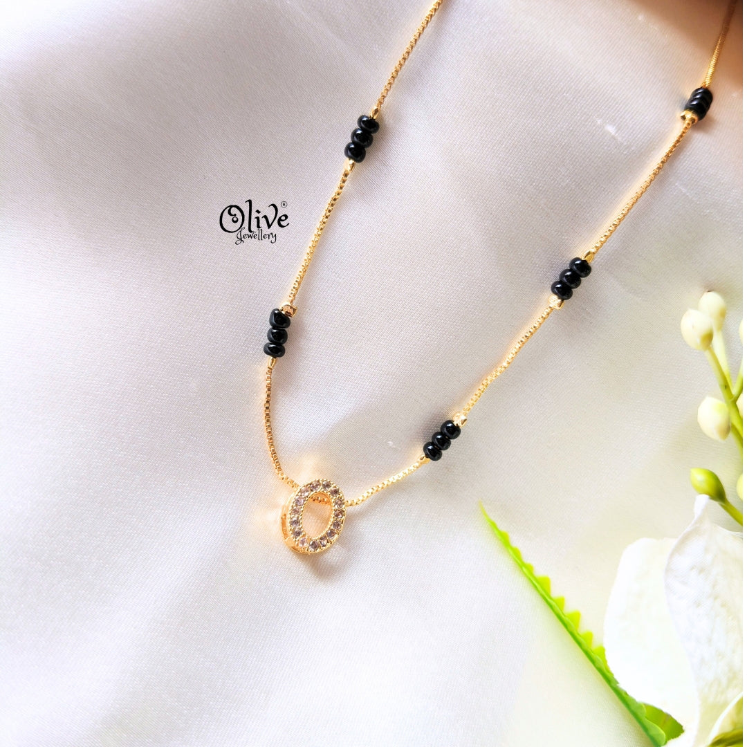 SS Black Beads Chain - 96( Gold Shade )