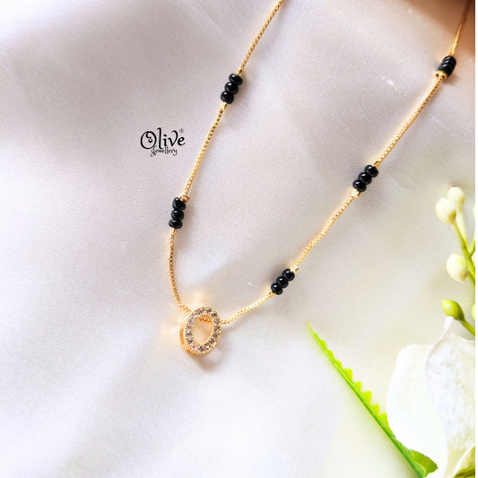 SS Black Beads Chain - 96( Gold Shade )