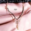 SS Black Beads Chain - 103( Rose Gold Shade )