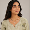 SS Black Beads Chain - 109(  Gold Shade )