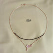 SS Black Beads Chain - 117( Rose Gold Shade )