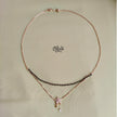 SS Black Beads Chain - 118( Rose Gold Shade )