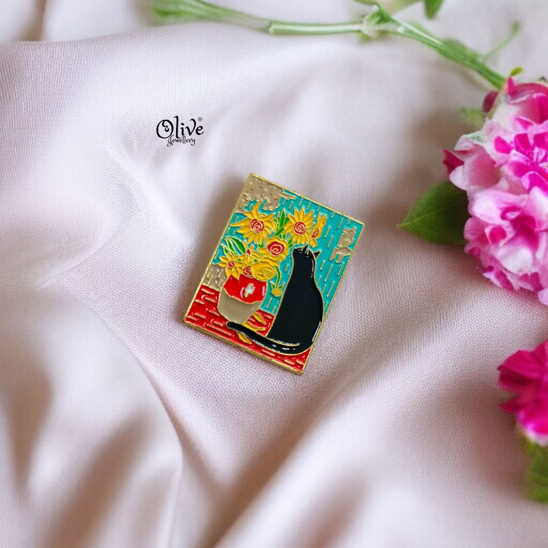 The Cat Art Brooch