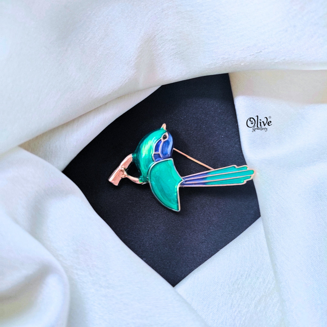 The Green Finch Brooch