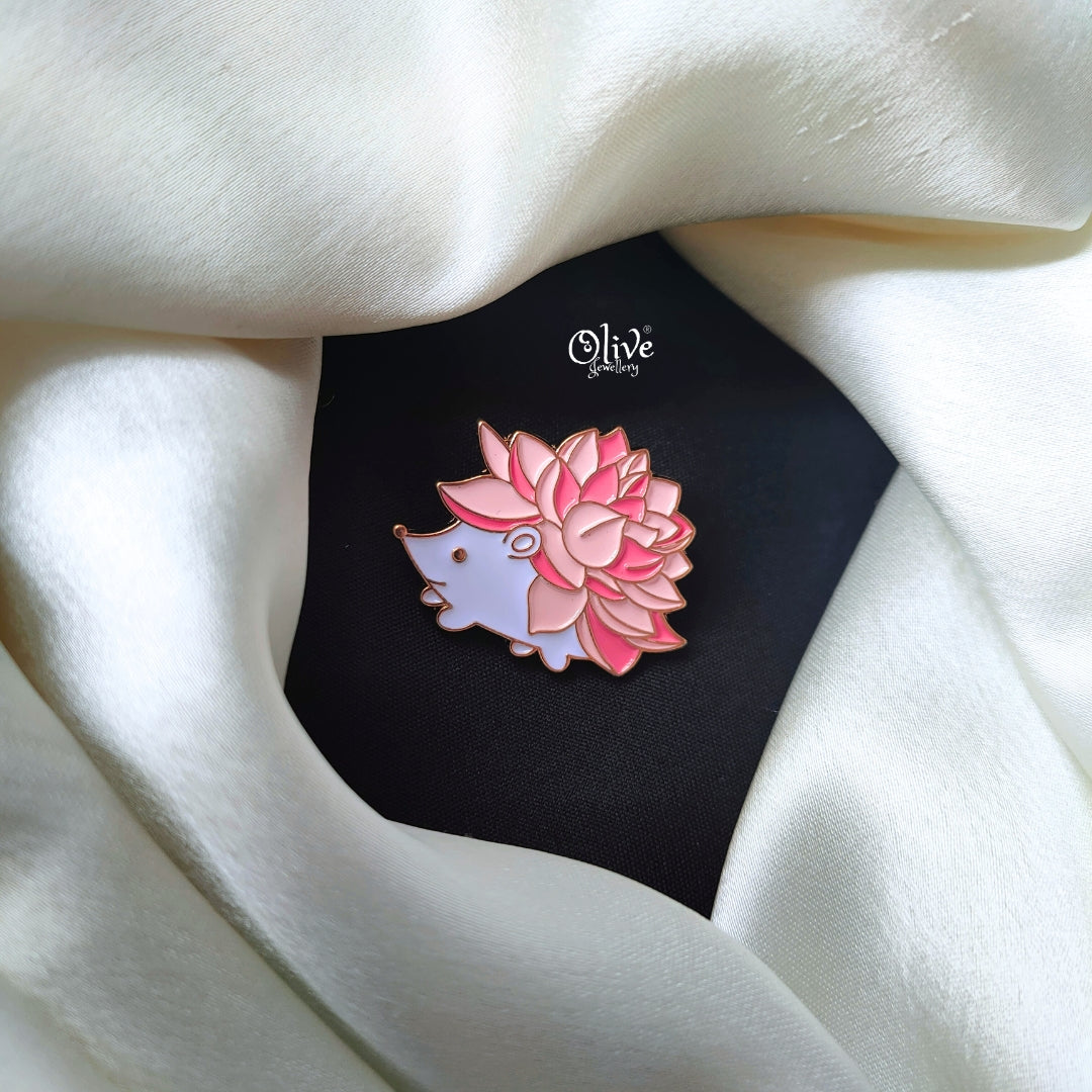 The Pink hedgehog Brooch
