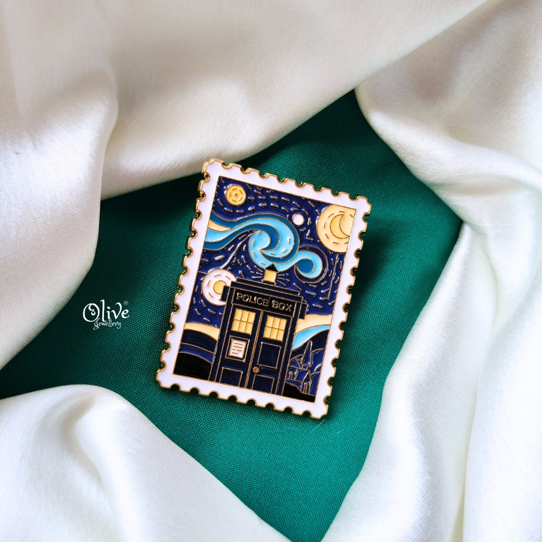 Van Gogh Police Station Brooch