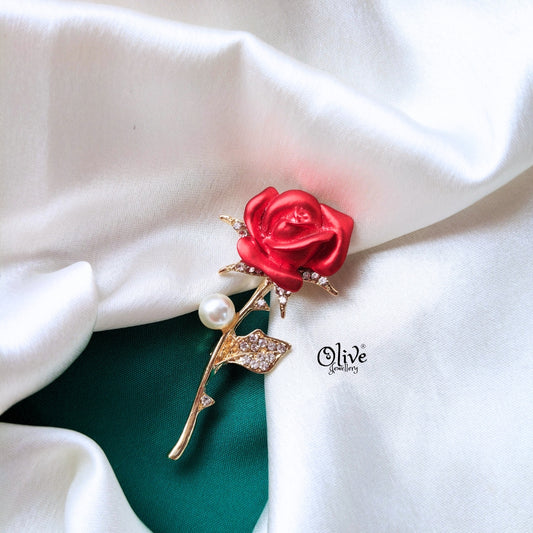 Red Rose Brooch