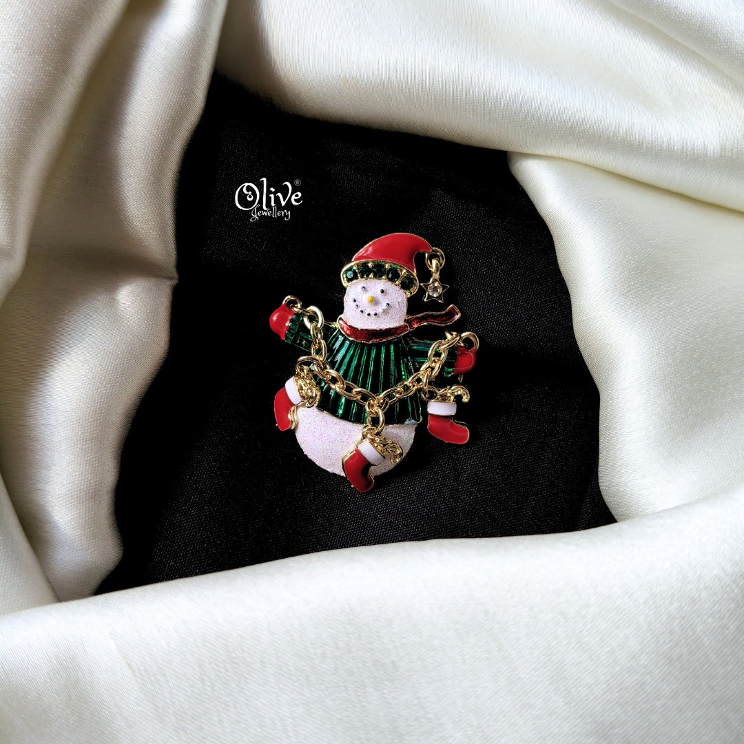 Snowman Brooch