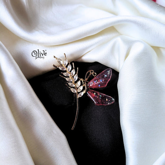 Leafy Butterfly  Brooch