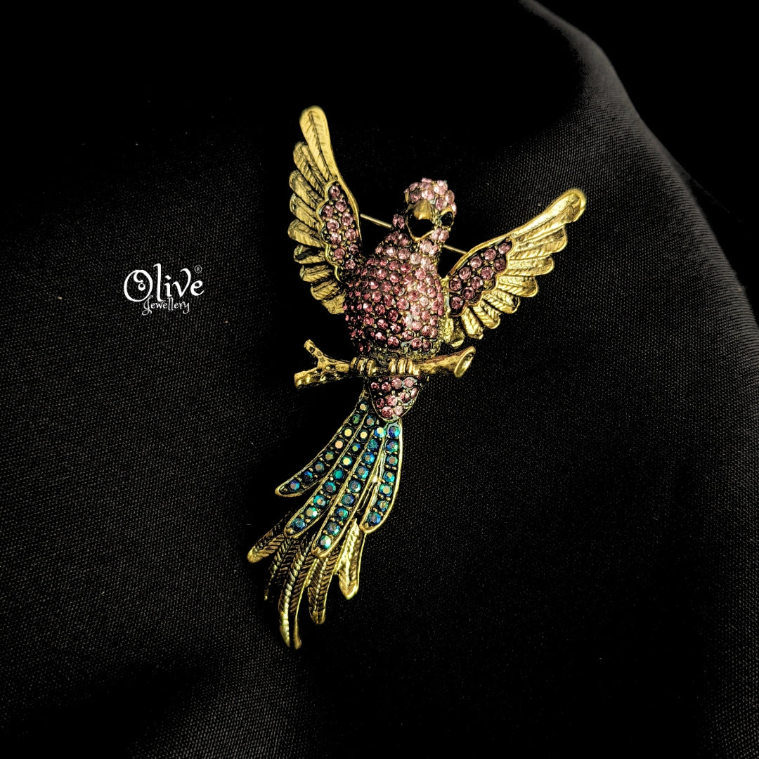 Multicolor Parrot Brooch