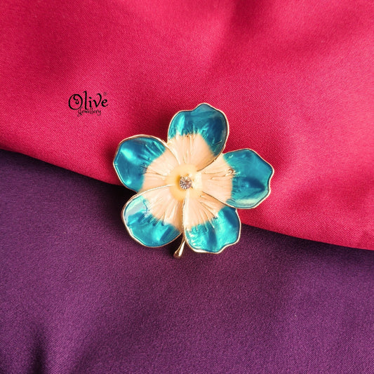 Blue Flower Brooch