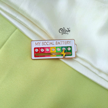 Social Battery Brooch